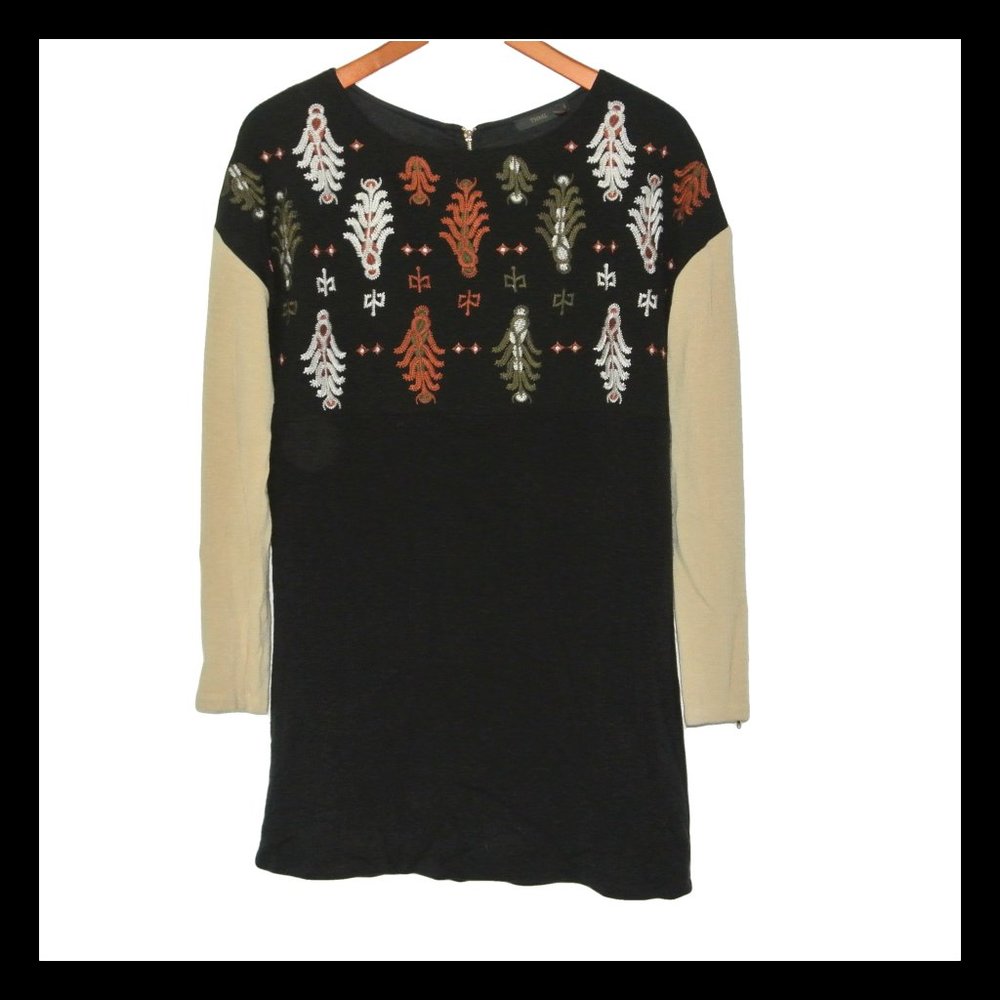 THML Embroidered Sweater Tunic Dress‎ S